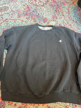 Champion Men's Black Crewneck Sweatshirt with Small Logo